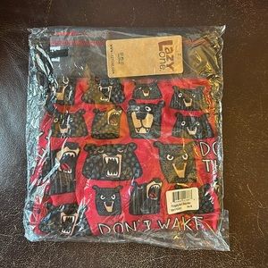 BNWT Lazy One “Don’t Wake the Bear” women’s leggings pajama bottoms size medium